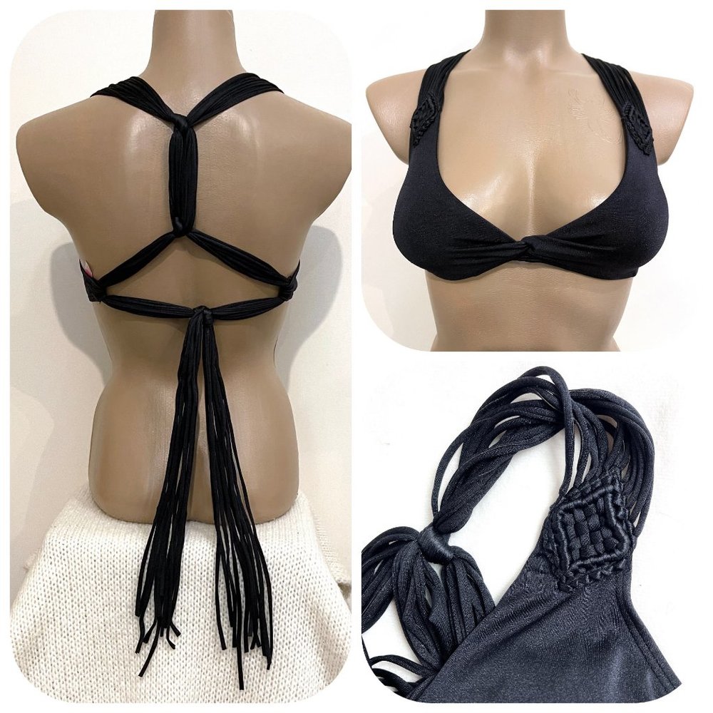 Pink Victoria's Secret swim black Crochet top